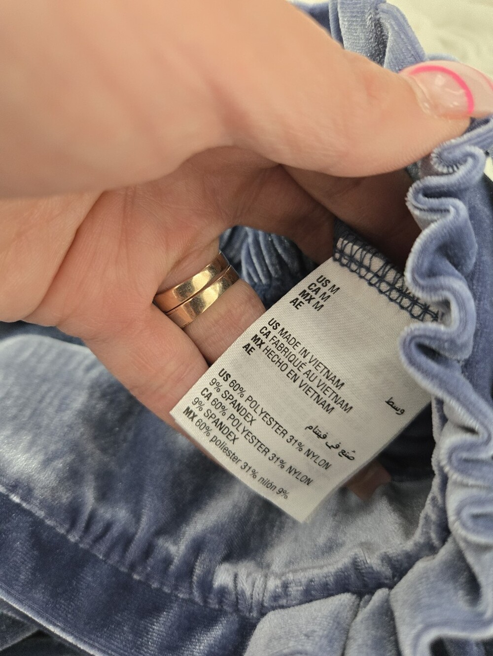 I.N.C. Wide-Leg Paperbag Velvet Pants in Ethereal Blue. Size Medium. New - Picture 8 of 11